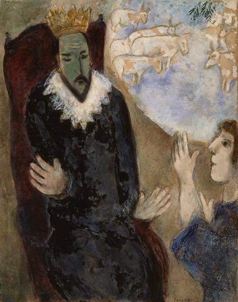 Joseph explique les rêves du pharaon contemporain Marc Chagall Peintures à l'huile